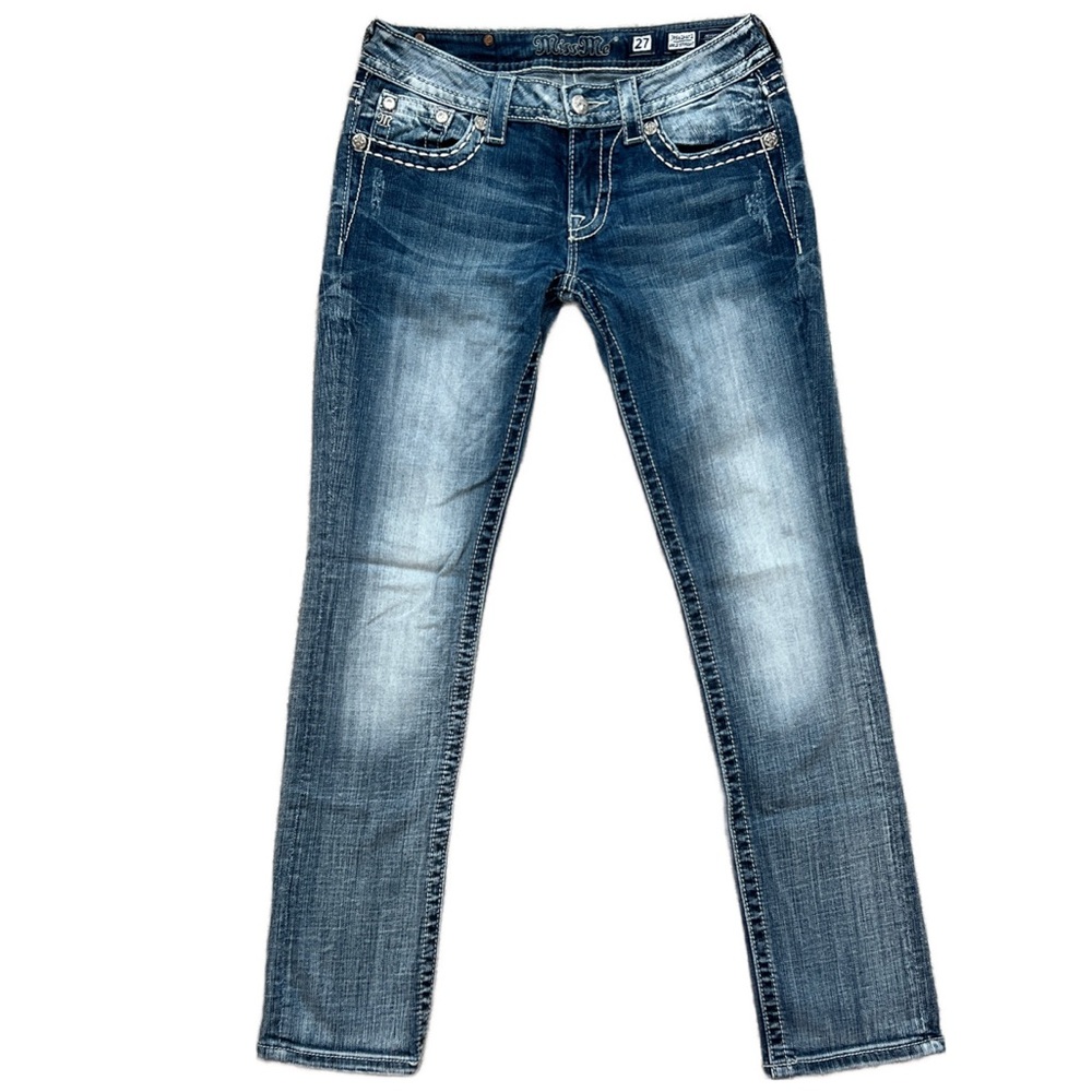 Women's Miss Me Ankle Straight Denim Blue Jeans size 27